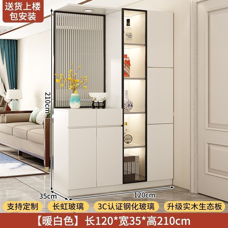 實木入戶玄關櫃鞋櫃一體客廳隔斷屏風櫃正對門儲物門廳櫃中古定製
