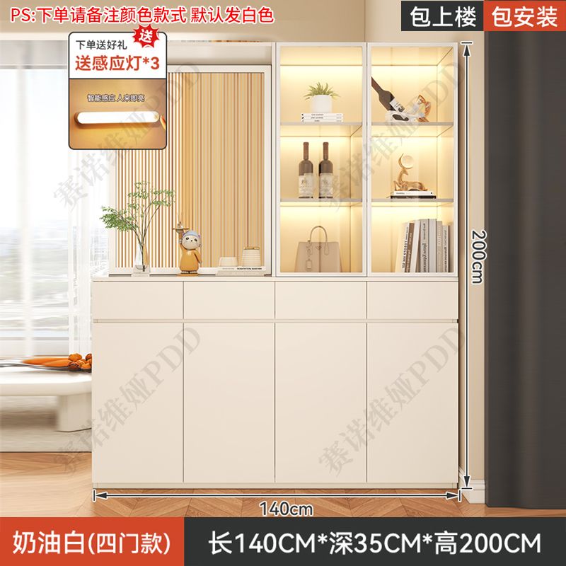 實木鞋櫃入戶正對門口屏風隔斷客廳遮擋儲物玄關櫃輕奢靠牆置物櫃