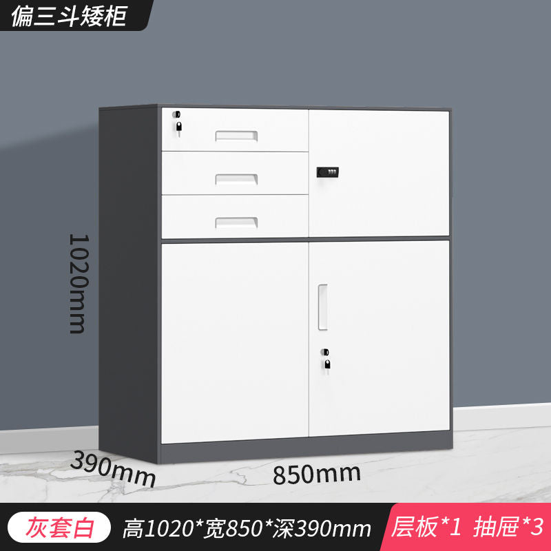 办公室文件柜资料柜档案柜密码柜矮柜抽屉储物柜铁皮柜带锁小柜子