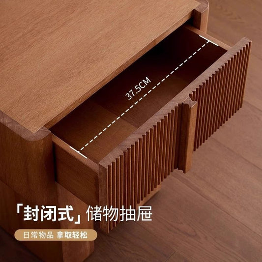 法式復古實木牀頭櫃臥室實木黃楊木牀頭櫃帶抽屜可儲物客廳邊櫃