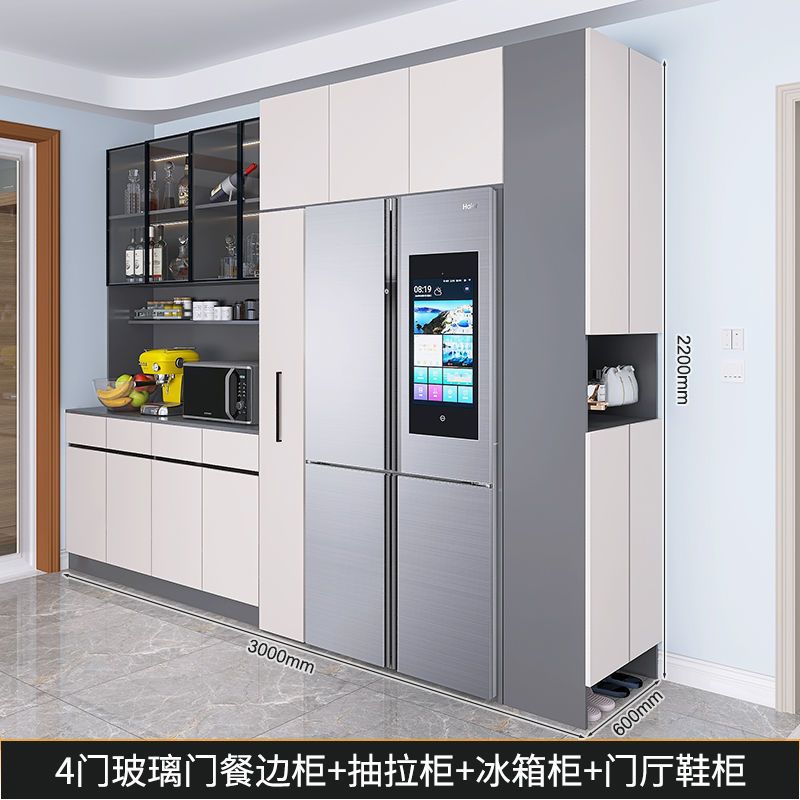 巧幫手餐邊櫃酒櫃一體靠牆高櫃嵌入式冰箱櫃鞋櫃客廳廚房儲物櫃子