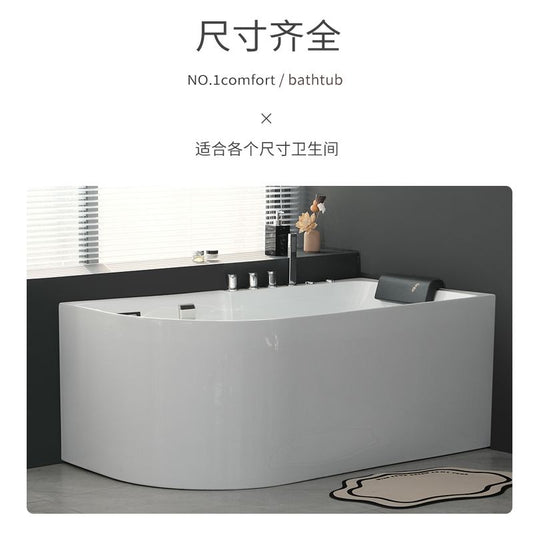 亚克力弧形家用商用五件套冲浪恒温高档一体刀型小户型成人浴缸