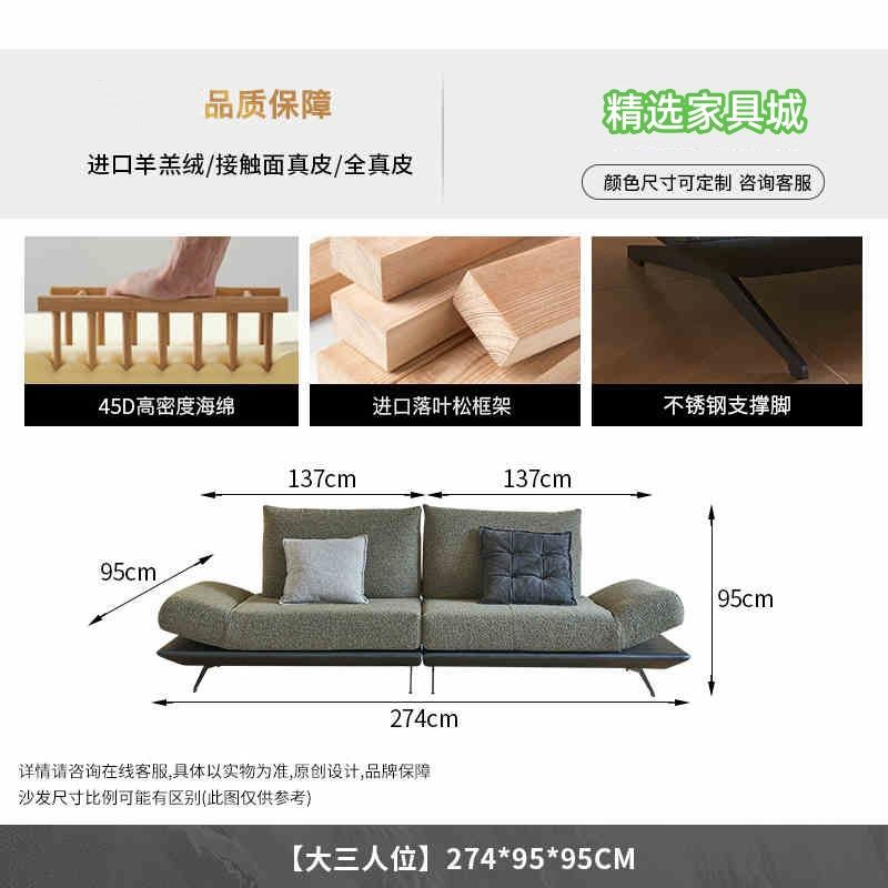 意式百变灵动岛布艺沙发极简客厅2025新款家用直排多功能组合沙发