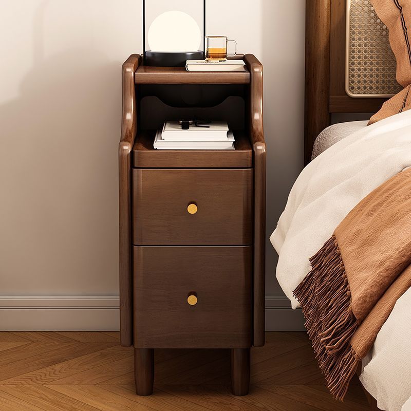全實木牀頭櫃現代簡約牀頭極窄櫃子客廳超窄夾縫櫃小型臥室儲物櫃