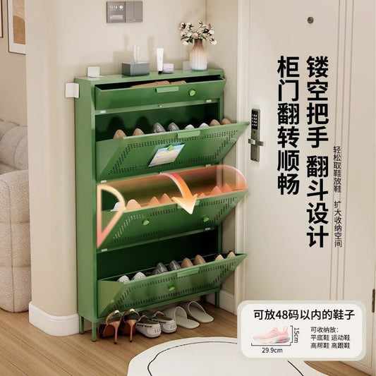 15cm整装超薄鞋柜钢制翻斗家用门口入户玄关柜大容量收纳鞋架鞋柜
