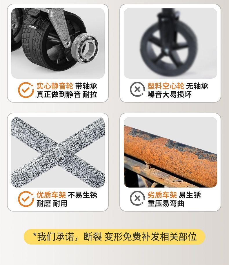 【新品上市】JEEP露營車加厚野餐戶外手拉車野營車加粗收納小推車
