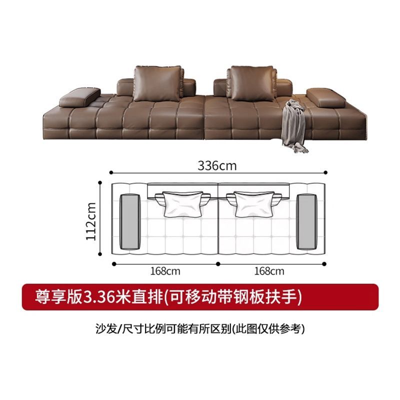 意式極簡勞倫斯沙發生態皮沙發輕奢意式大平層別墅極簡模塊皮沙發
