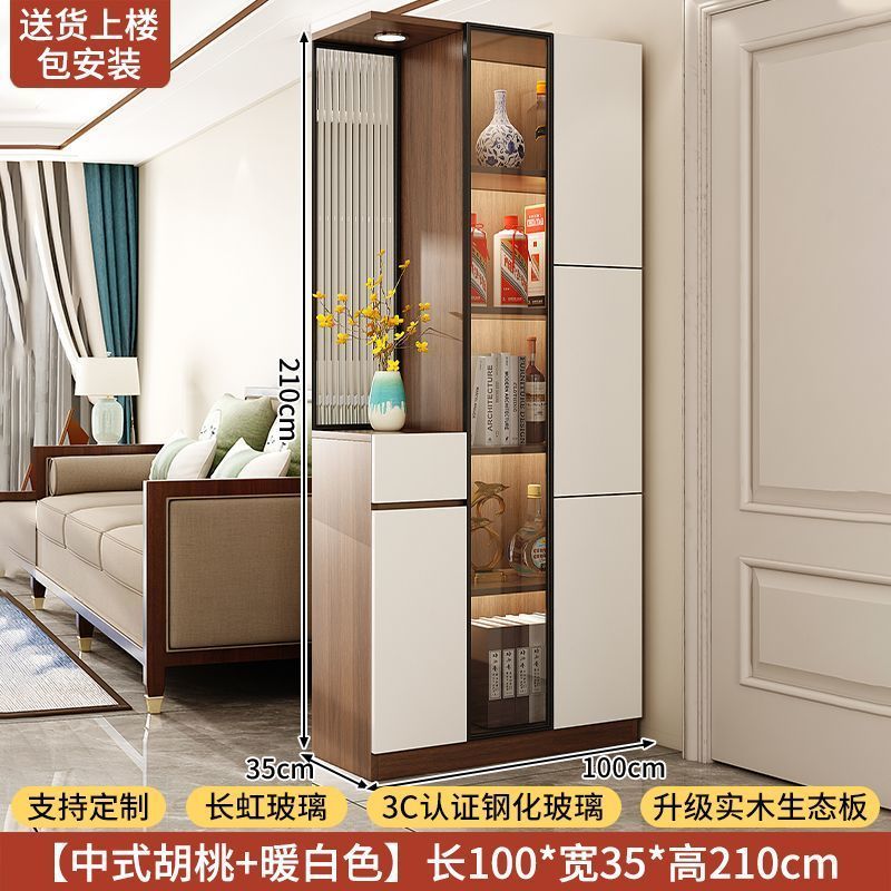 實木入戶玄關櫃鞋櫃一體客廳隔斷屏風櫃正對門儲物門廳櫃中古定製