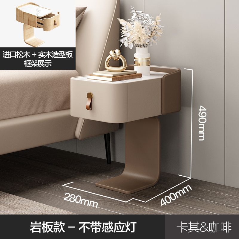 牀頭櫃小型迷你現代簡約小尺寸智能2023新款兒童極窄奶油風牀邊櫃