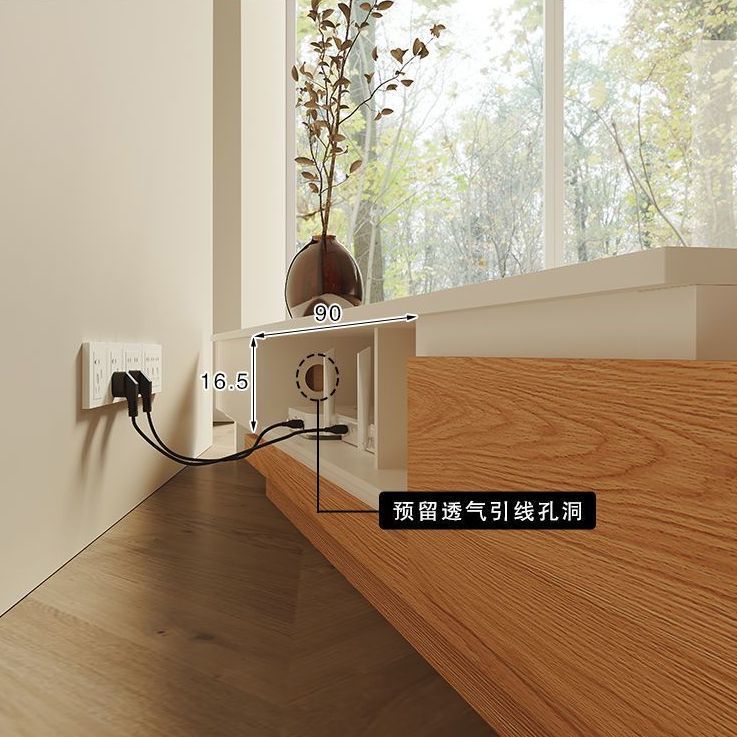 北歐現代簡約實木電視櫃茶几組合客廳小戶型奶油電視櫃可伸縮拉伸