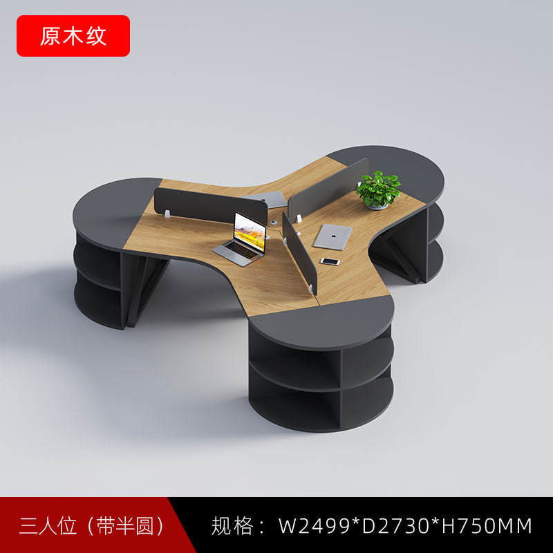 异形职员简约现代3/6人位屏风工位员工办公桌椅全套办公桌椅组合