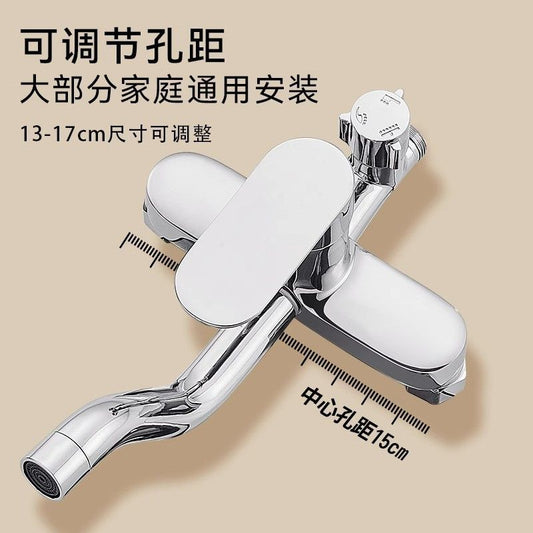 全銅加厚三檔龍頭花灑套裝淋浴冷熱水龍頭暗裝浴缸洗澡混水閥開關