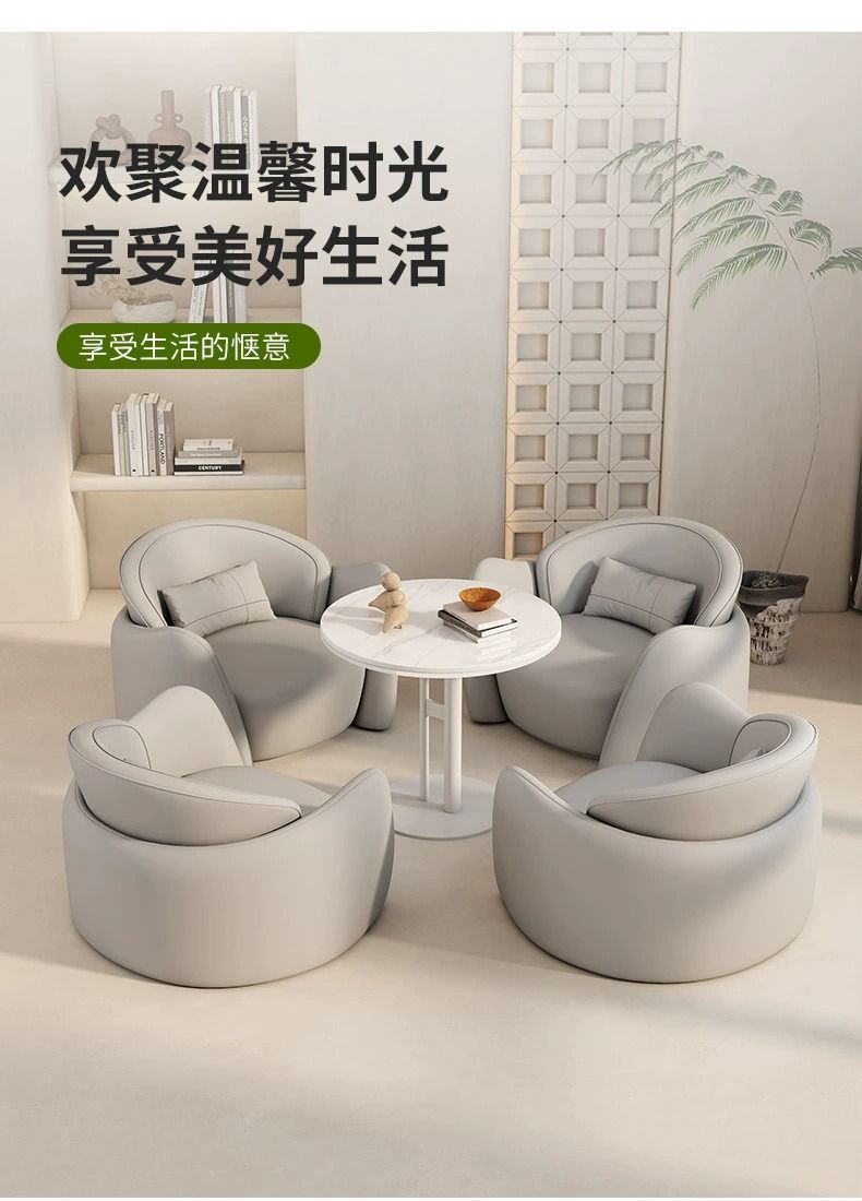 輕奢極簡休閒接待沙發椅美容院服裝店美甲商用會客落地個性沙發椅