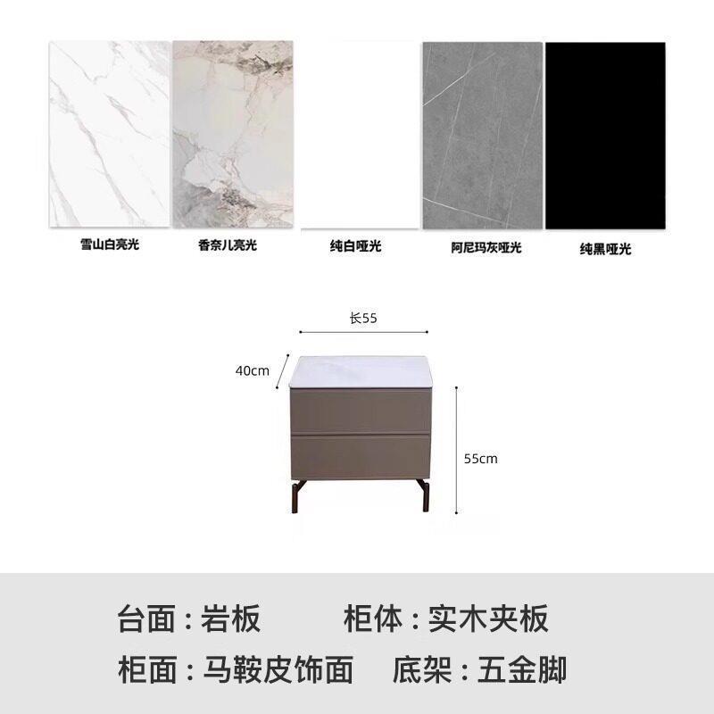 意式極簡馬鞍皮大小戶型簡約現代客廳巖板茶几電視櫃組合儲物地櫃