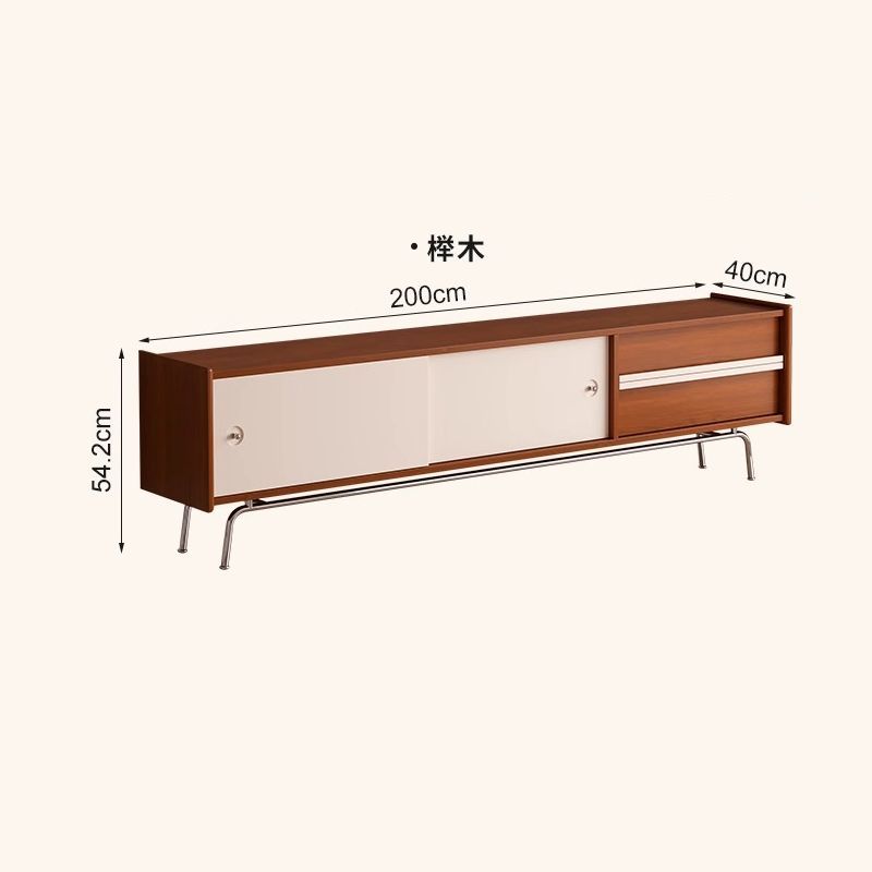 中古風實木電視櫃北歐客廳家用收納小戶型現代簡約置物電視機櫃