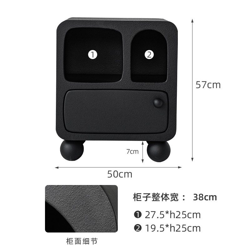 經典奶油風牀頭櫃多彩裝飾櫃收納網紅ins臥室客廳帶抽屜牀頭櫃