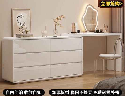 实木梳妆台斗柜一体床尾收纳柜化妆台卧室现代简约轻奢实木化妆桌