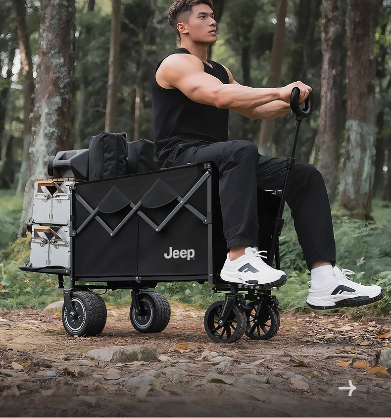 【電動幫手】JEEP新款電動露營車營地助力野餐車戶外野營摺疊推車