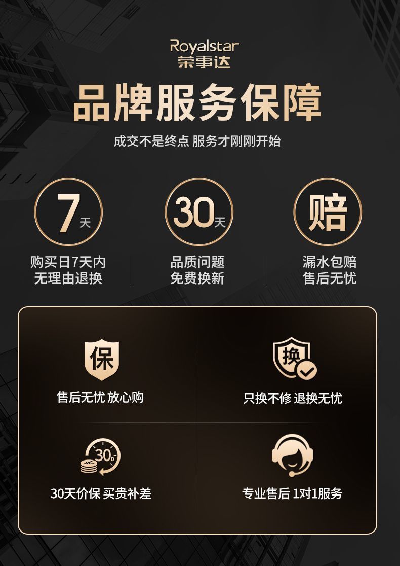 榮事達精銅數顯恆溫淋浴室花灑家用套裝鋼琴增壓噴頭按鍵氛圍沐浴