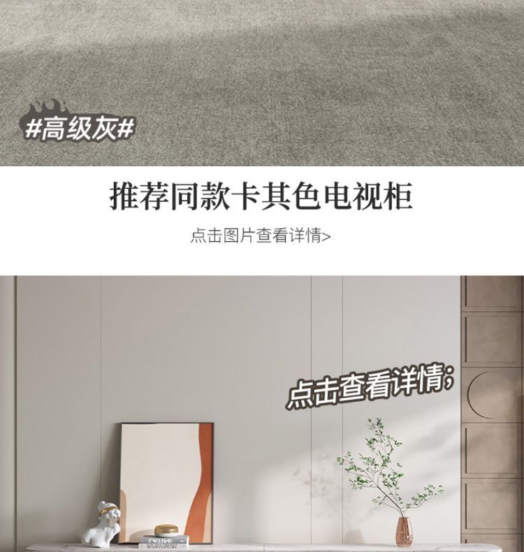 輕奢巖板電視櫃茶几現代簡約客廳落地灰色烤漆儲物家用電視機地櫃