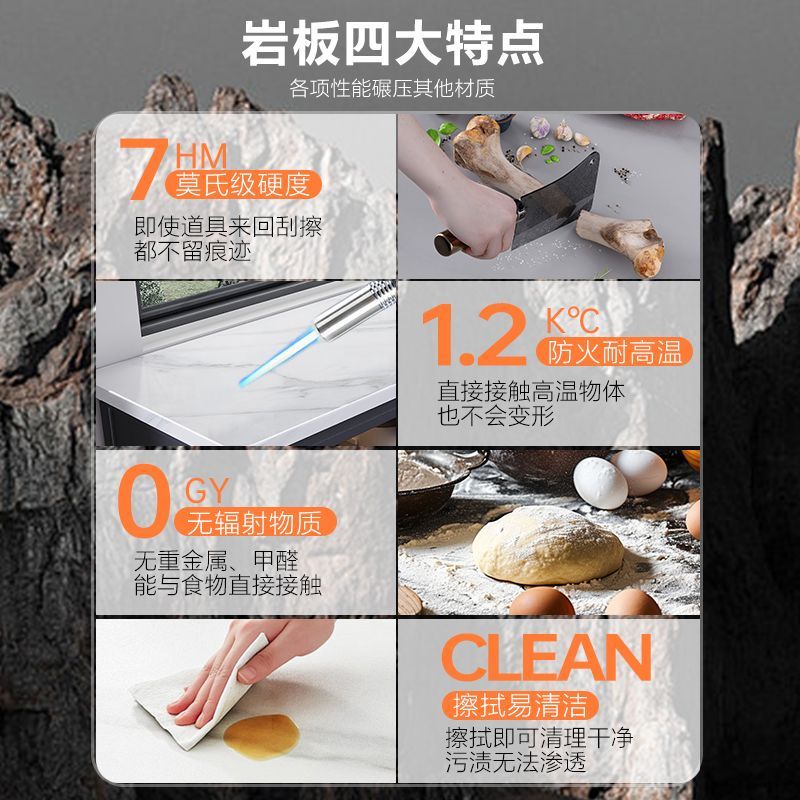 玻璃对开门岩板厨房置物架落地多功能微波炉收纳柜多层储物置物柜