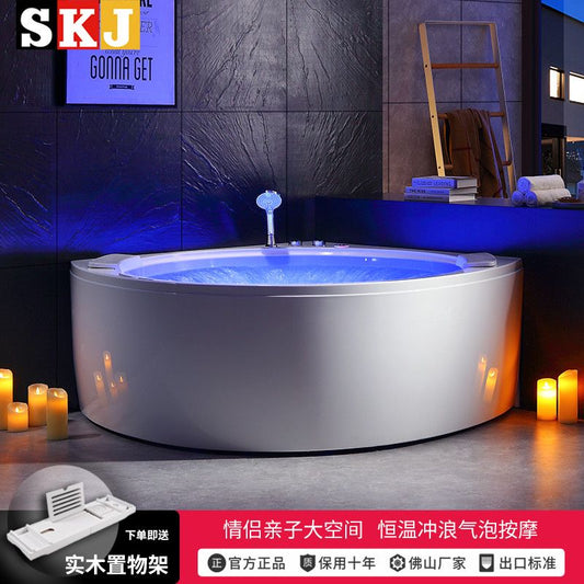 德國SKJ智能亞克力扇形衝浪按摩泡泡燈恆溫酒店情侶浴缸家用浴盆