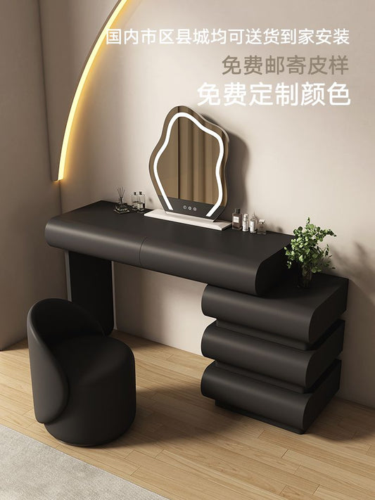 奶油風梳妝檯鬥櫃一體小戶型簡約現代臥室化妝桌輕奢ins風化妝臺