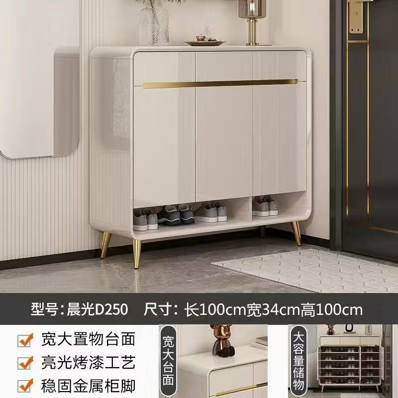 新款烤漆門口鞋櫃玄關輕奢家用靠牆收納大容量現代簡約入戶儲物櫃