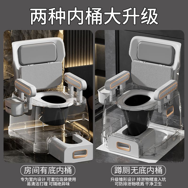 一体可移动马桶成人坐便器孕妇家用便携式老年人防臭便盆老人便桶