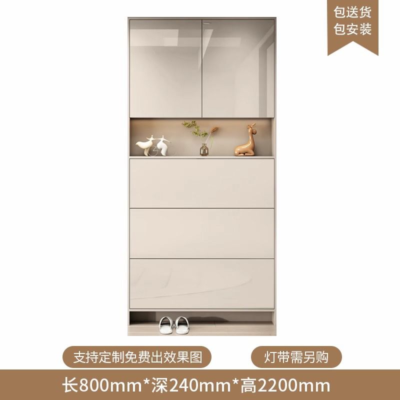 定製超薄款鞋櫃翻鬥18cm家用門口入戶玄關櫃一體高立式門後門廳櫃