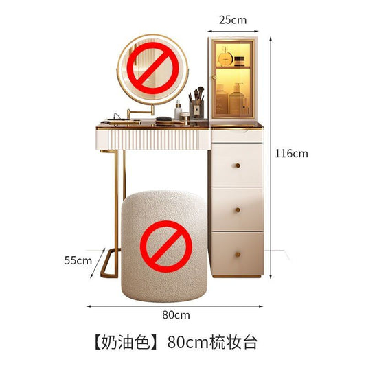 意式輕奢網紅梳妝檯2023年新款現代簡約ins臥室化妝桌收納櫃一體