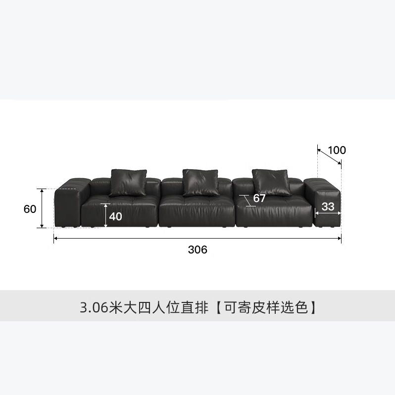 真皮像素沙发客厅原版saba设计师别墅大平层意式极简模块沙发组合