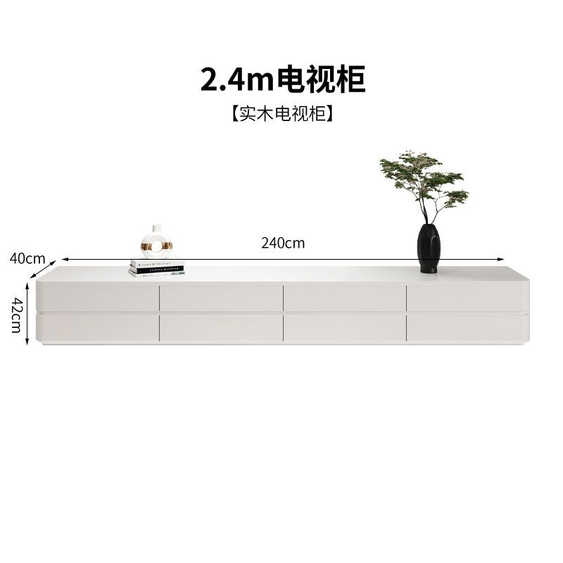 北歐風實木電視櫃帶抽屜小戶型輕奢客廳收納櫃現代簡約雙層電視櫃