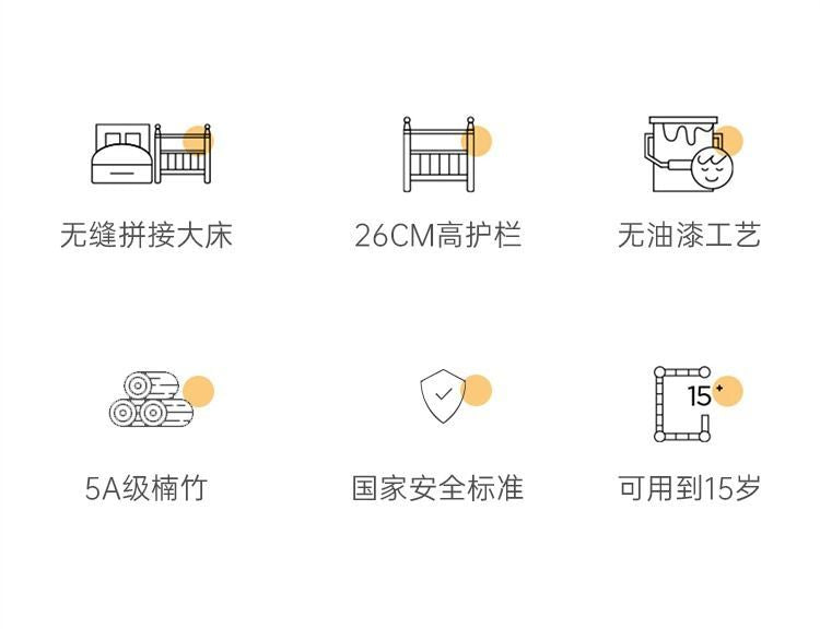 簡作楠竹嬰兒寶寶兒童實木實心竹拼接牀抑菌靜音安全兒童牀可拆卸