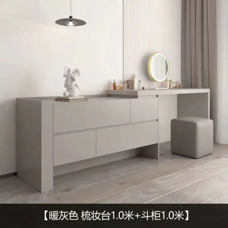 簡約梳妝檯主臥多功能收納櫃一體高檔輕奢網紅梳妝檯組合櫃定製