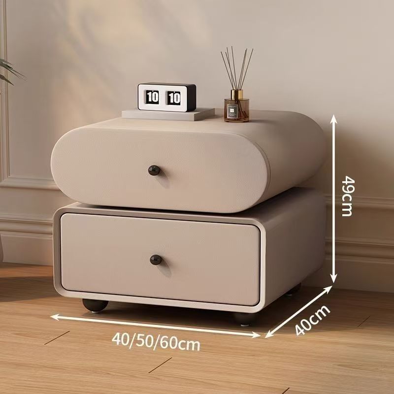 輕奢高級感實木牀頭櫃網紅簡約現代中古家用臥室創意2025新款小型