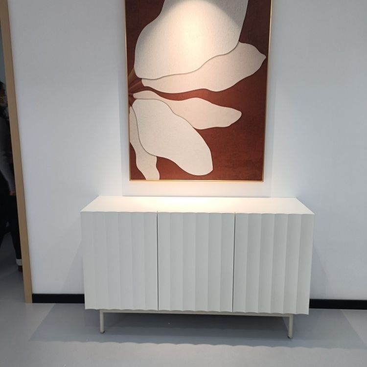 簡約現代極簡電視櫃奶油風法式儲物櫃地櫃北歐簡約電視櫃實木定製