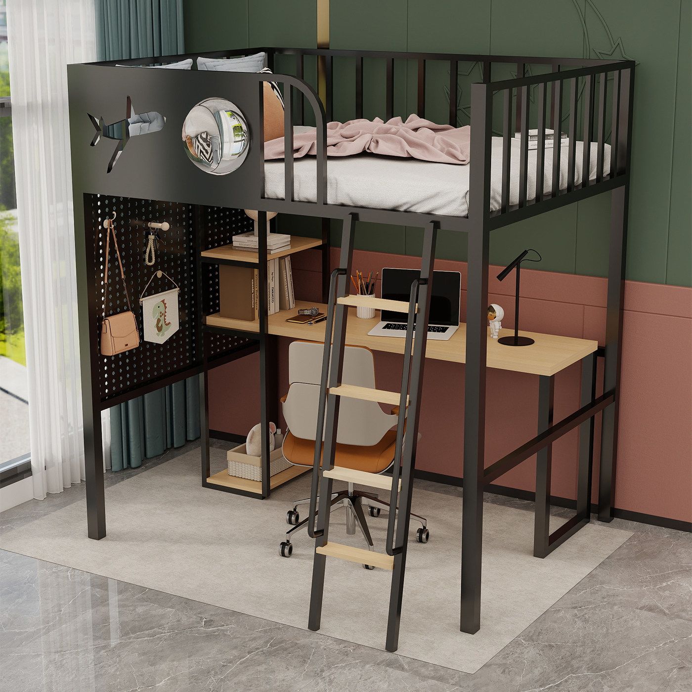 新款出租屋特厚單人牀加高加寬鐵藝高架牀上牀下桌兒童牀定製加厚