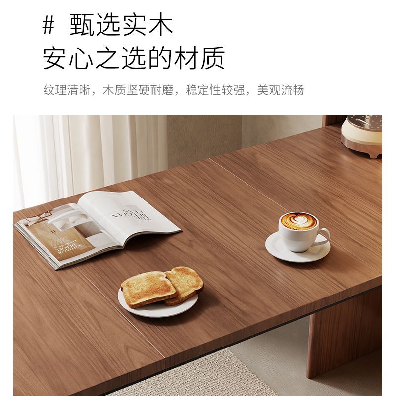 实木折叠餐桌餐边柜一体家用小户型可折叠靠墙储物柜边柜吧台酒柜