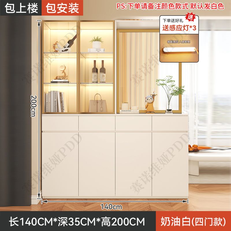實木鞋櫃入戶正對門口屏風隔斷客廳遮擋儲物玄關櫃輕奢靠牆置物櫃