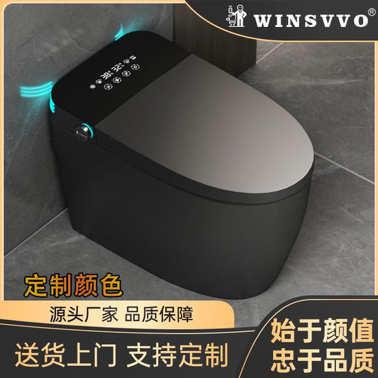 米枪灰色智能马桶家用全自动虹吸式双水路一体黑色肤感坐便器泡泡