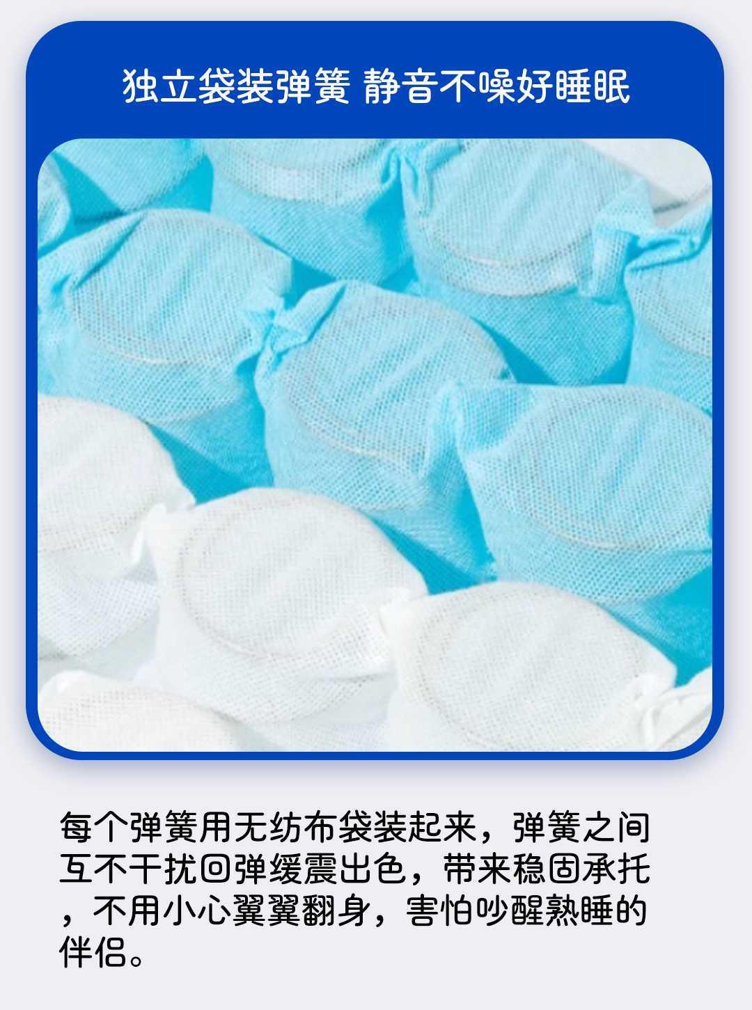 護脊牀墊軟墊適中藍色家用乳膠捲包盒子獨立彈簧墊子高品質可定製