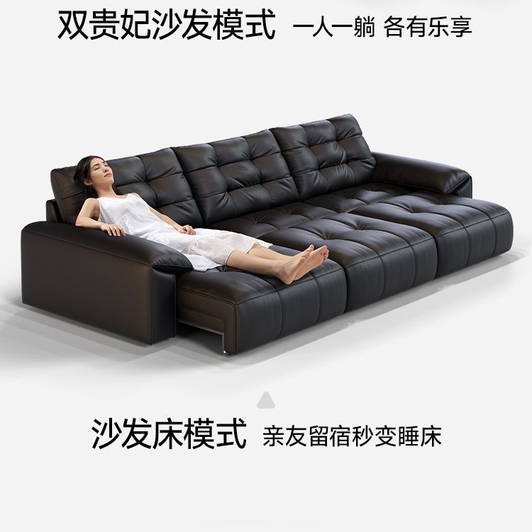 德高品居意式極簡拉點軟包零靠牆簡約電動功能沙發客廳真皮沙發