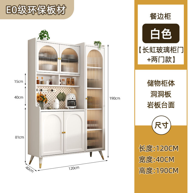 岩板餐边柜现代简约厨房储物柜收纳置物柜家用碗柜多功能靠墙高柜