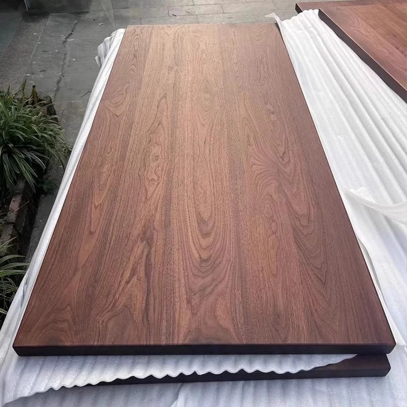 南北美FAS級黑胡桃木桌面實木直拼大板升降桌檯面板定製餐桌書桌