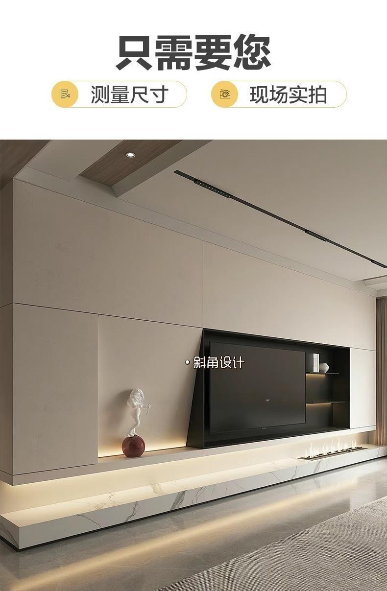 多色中古風極簡地櫃海棠角地櫃輕法式巖板電視櫃家用定製極簡地臺