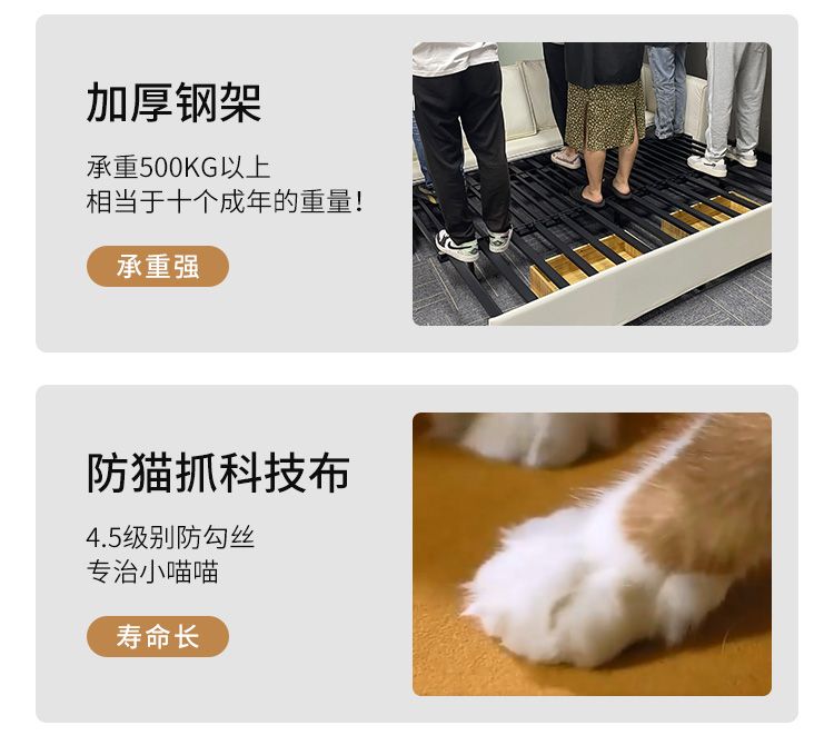 [鵲安居]可摺疊兩用客廳臥室多功能推拉儲物小戶型家用科技布沙發牀