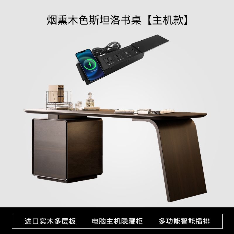 意式極簡轉角書桌實木成人家用輕奢現代高級感l型老闆電腦辦公桌