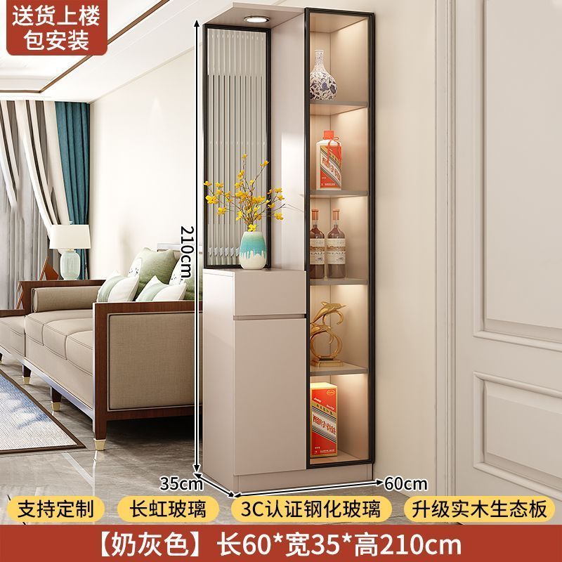 實木入戶玄關櫃鞋櫃一體客廳隔斷屏風櫃正對門儲物門廳櫃中古定製