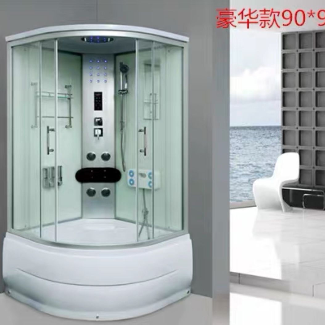 淋浴房浴缸家用洗澡间弧形卫生间浴缸淋浴二合一整体淋浴房包邮